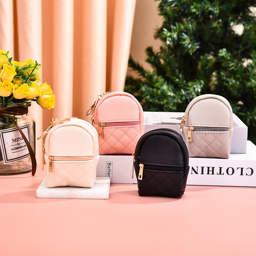 New designer PU coin purse mini cute backpack key data cable lipstick storage bag