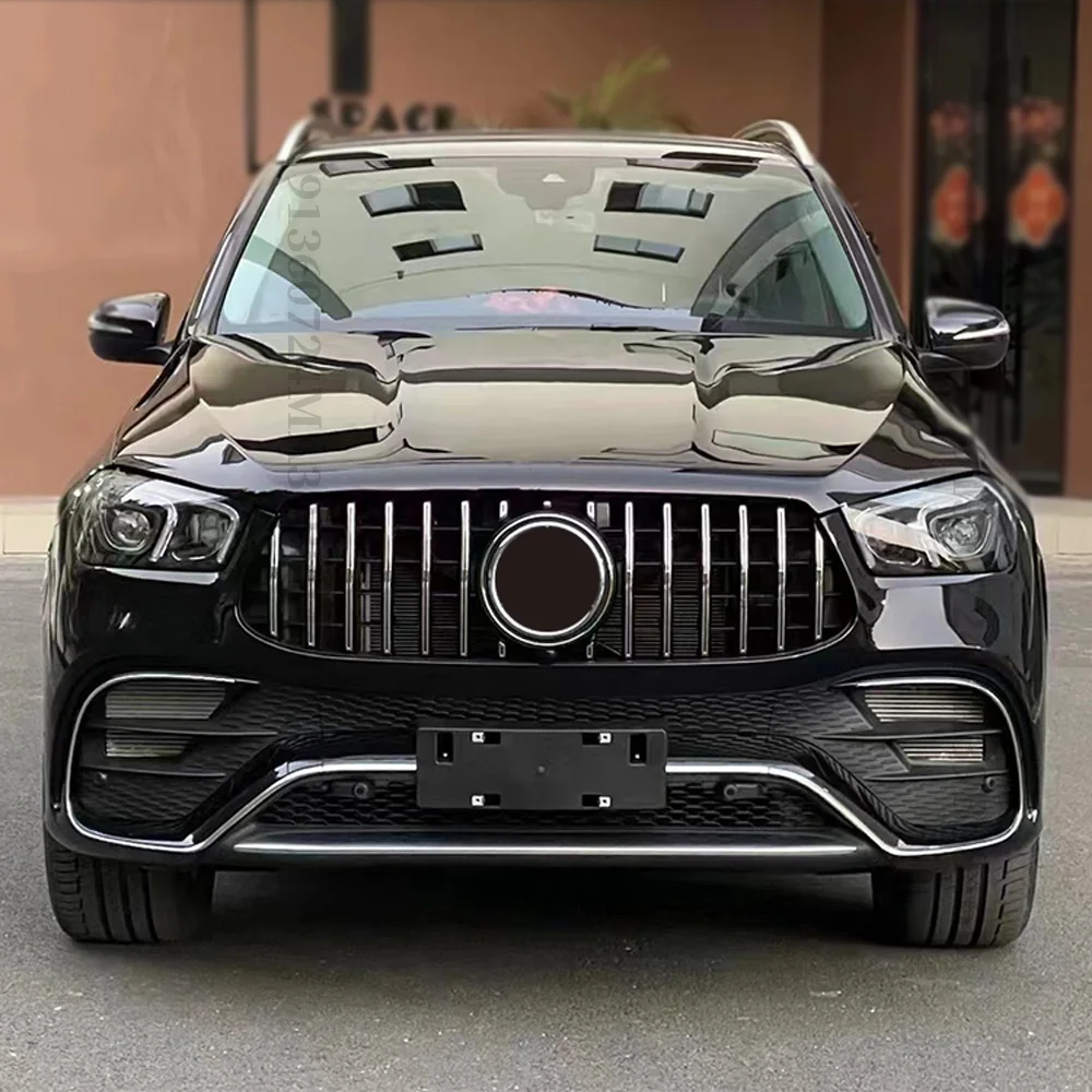 Upgrade Front Hood Grille Racing Grill Perfect Match GT Diamond Sport Body Kit Trim For Mercedes W167 Benz GLE 350 450 2020-2023