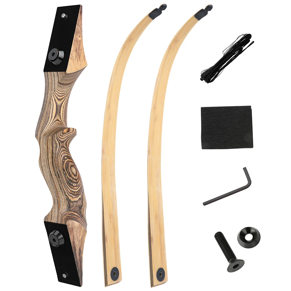 BLACK HUNTER 60'' Recurve Bow 25lbs-60lbs Right/Left Hand Bow Tech Wood Traditional Bow Wooden Split Archery Bow For Hunting Bow