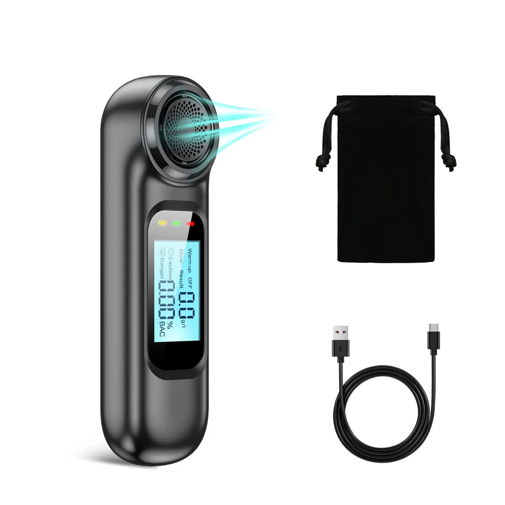 2023 Newest breathalyzer Factory Professional Digital Display Rechargeable breathalyzer alcohol breath tester AM01