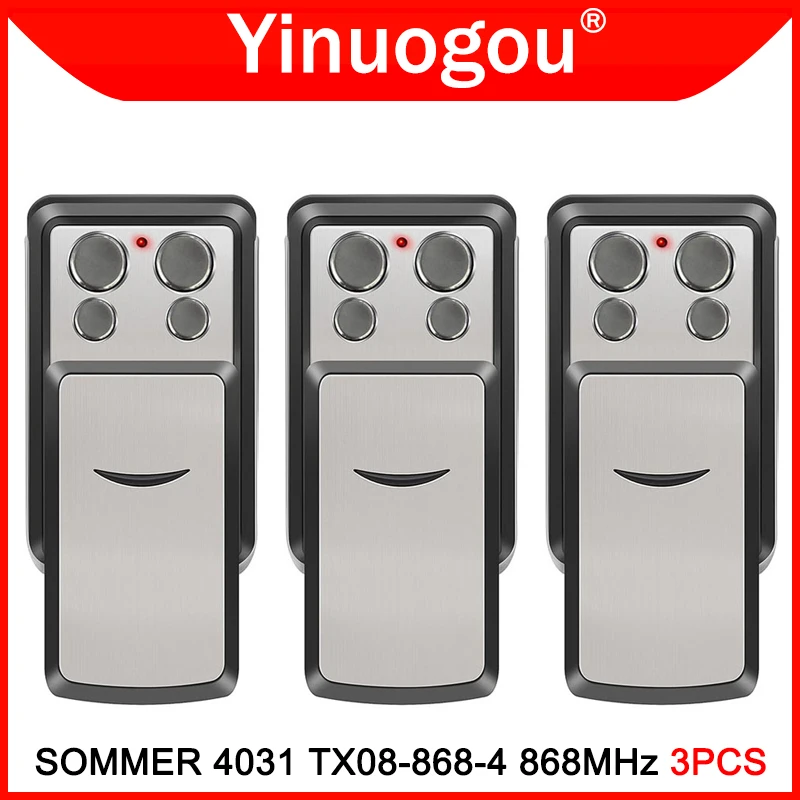 3PCS SOMMER 4031 TX08-868-4 4020 4026 TX03-868-2 4011 4021 4025 4035 Garage Door Remote Control Gate Opener 868MHz Rolling Code