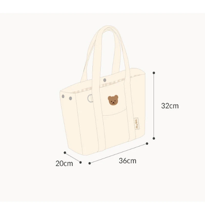 ZK50 Korean Baby Diaper Bag Mummy Bag Cute Canvas Handbag Baby Supplies Storage Bag Diaper Caddy Bag Maternity Bag