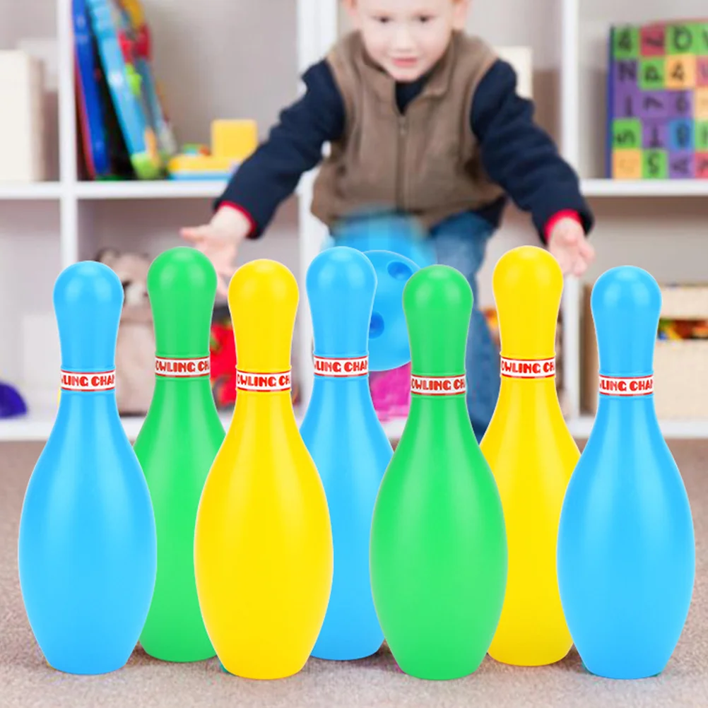 Kids Bowling Set Indoor Outdoor Party Bowling Play Set with 10pcs 2 Balls ( ) Sports and leisure