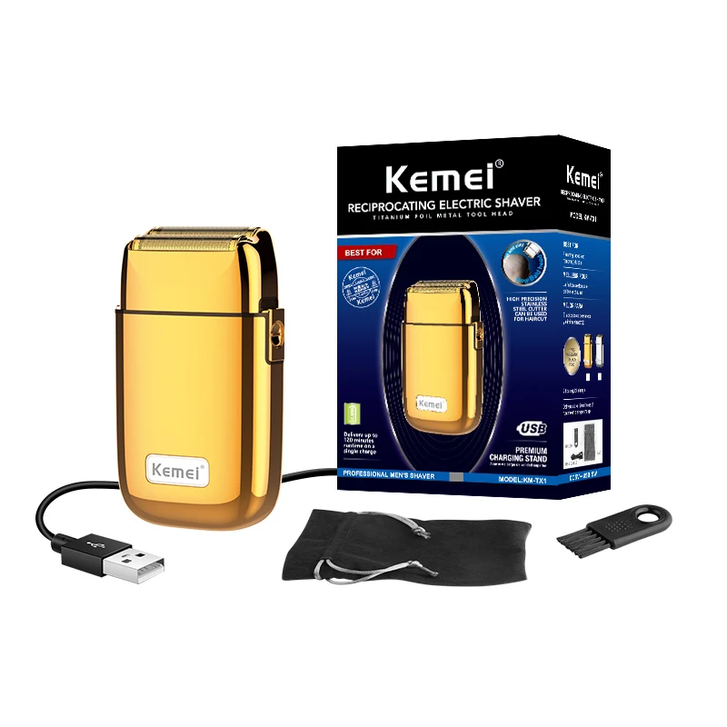 Kemei All-metal Electric Shaver Men Electric Razor Rechargeable Beard Shaver Floating Hair Trimmer Face Care Shaving Machine