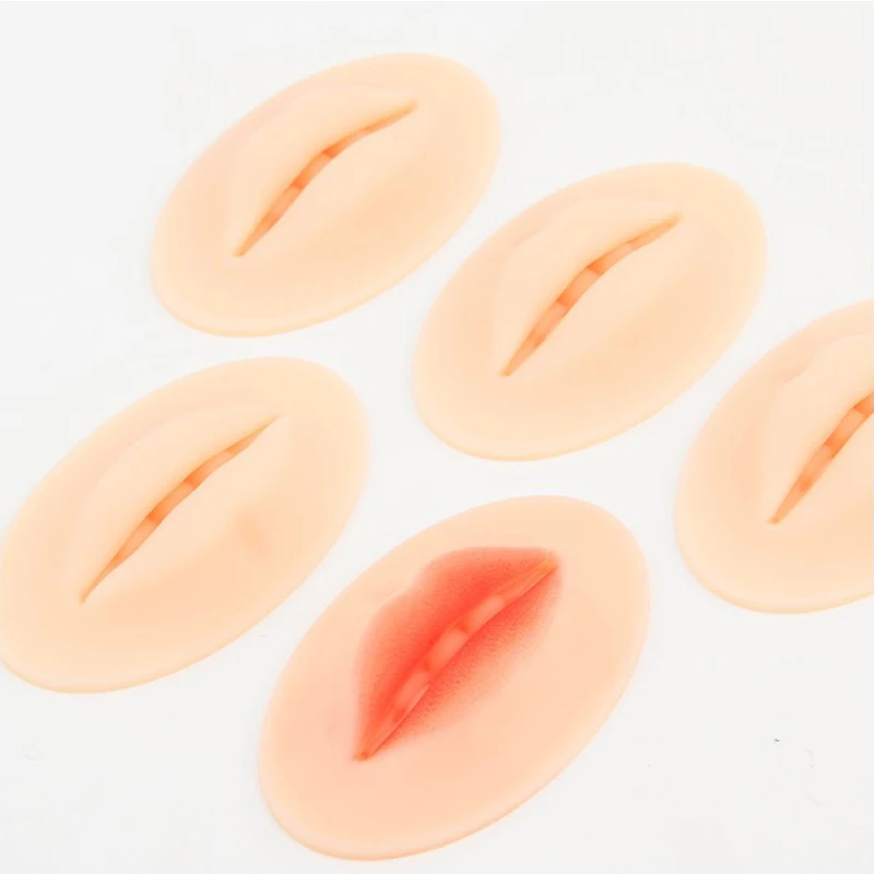 5D Lip Practice Skin Soft Silicone Open Mouth With Teeth Tattoo Skin Reuseable For Permanent Makeup Beginner Training Supplies