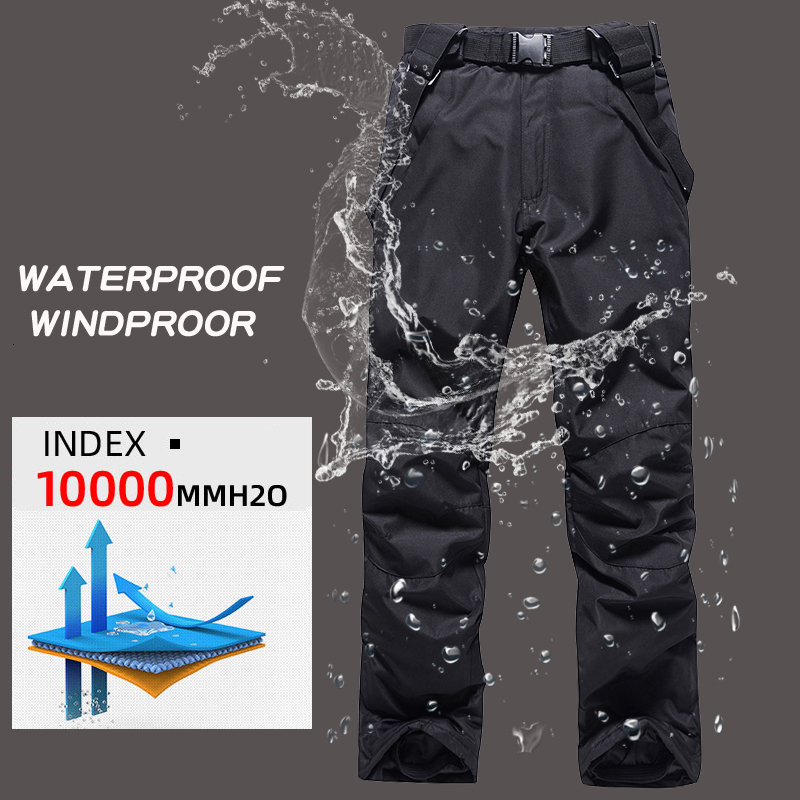 Men Windproof Thermal Snowboard Jacket + Pants Male Ski Bib Suit And Snowboarding Winter Snow Clothes