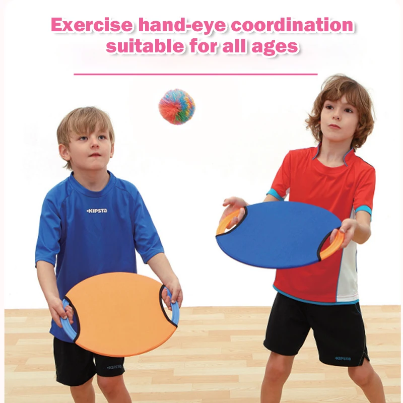 Funny Ball Toy Parent Child Easy Apply Throwing Kids Toy Racket Catch Ball Game Set Interactive Outdoor Sports Elastic Plate