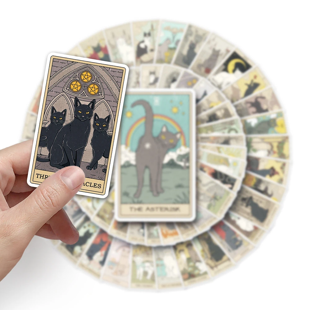 10/30/62PCS Gothic Mystic Cat 2025 Tarot Graffiti Stickers Decal Skateboard Scrapbook Laptop new Phone Car Lage Cool Sticker Kids Toy