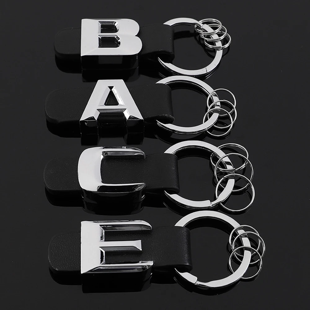 3D Car Key Chain Metal Letter Leather Strap keychain For Mercedes Benz A B C D E G S Class Car Keychain leather Key Rings