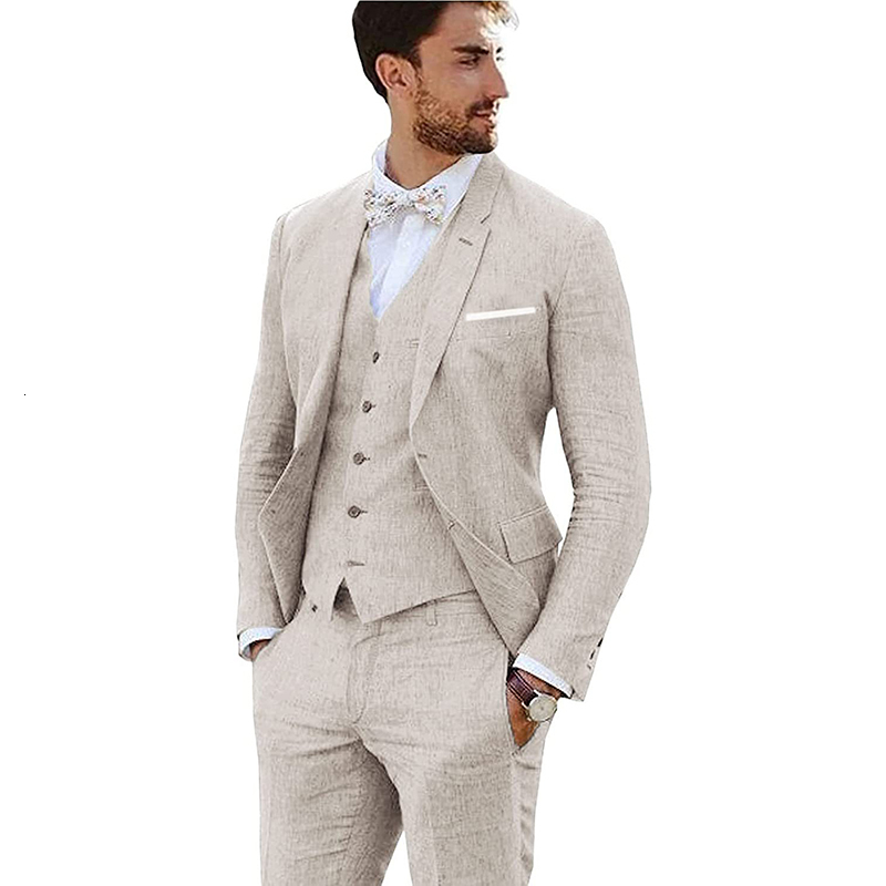 New Design En For Men 3 Pieces Formal Wedding Prom Set Slim Fit Jacket Groom Best Man Tuxedo Costume Homme Suit