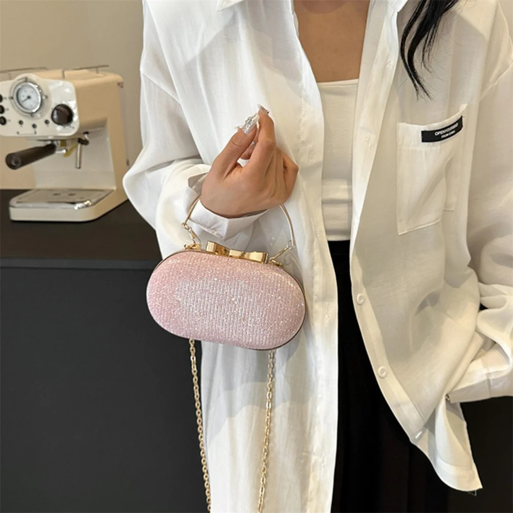 Womens Evening Bag Party Banquet Flash Bag Womens Wedding Clutch Handbag Shoulder Bag Chain Bolsas 241031