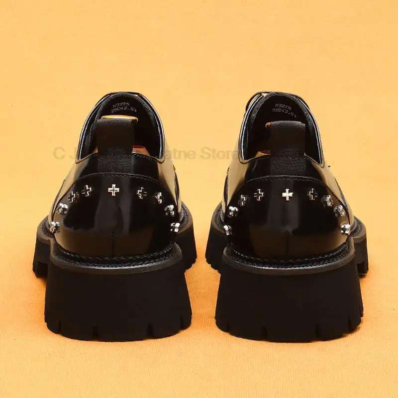 HKDQ Mens Oxford Genuine Leather Mens Wedding Party Dress Mens Round Head Lace Office Set Official Derby Shoes 241031