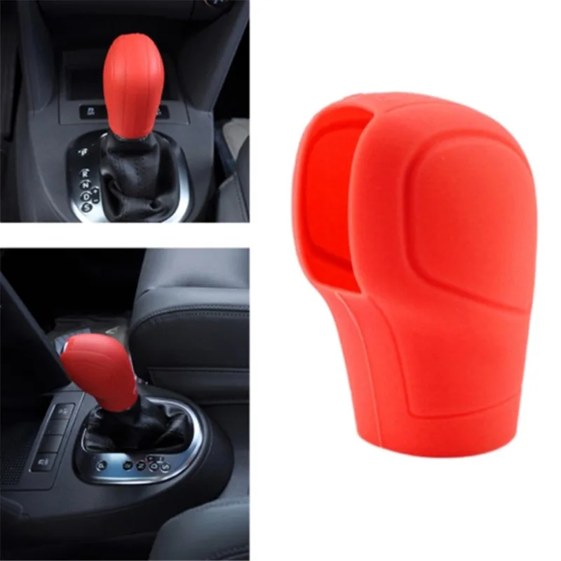 Car Silicone Gear Shift Knob Cover Gear Shift Non-Slip Grip Handle Protective Covers Manual 6-speed Car Interior Accessories