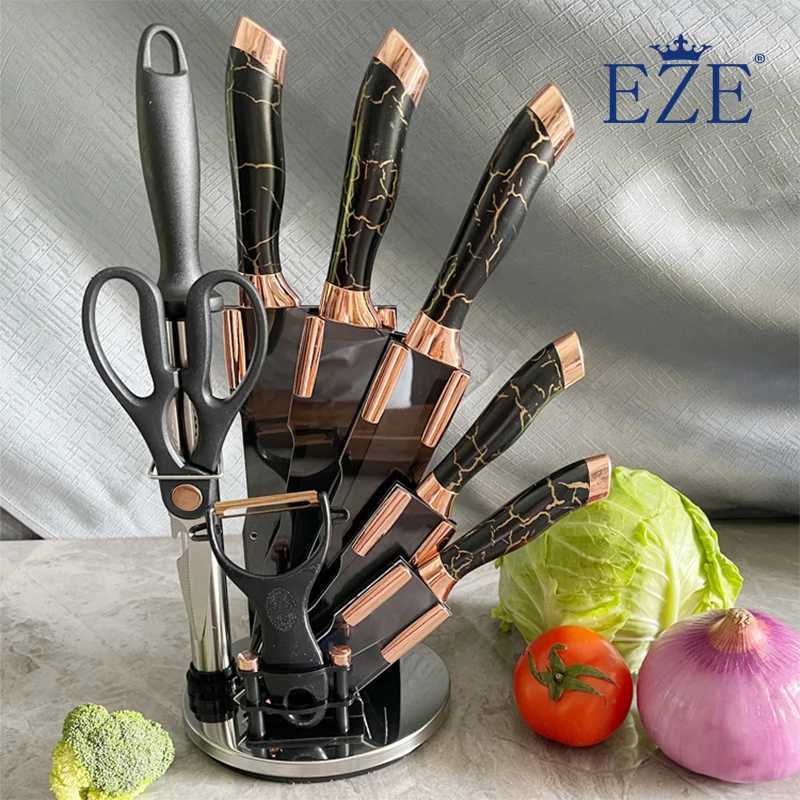 9-piece kitchen knife set with electroplated handle switch chair kitchen knife kitchen knife X241102