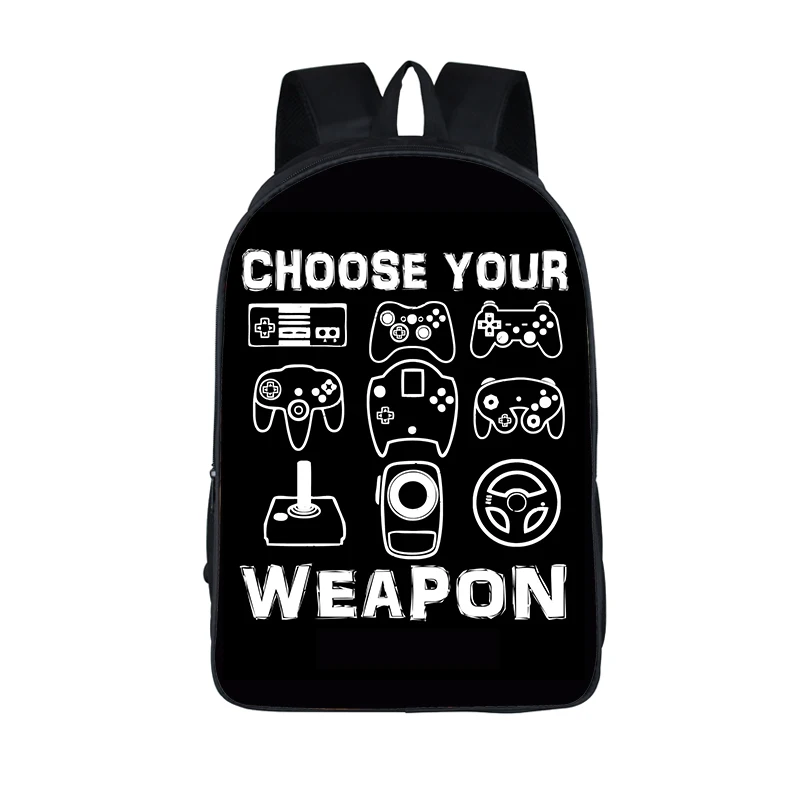 Funny Gamepad Print Backpack Teenage Children Boys Girls Video Game Fan Student Schoolbags Outdoor Travel Laptop Sports Rucksack