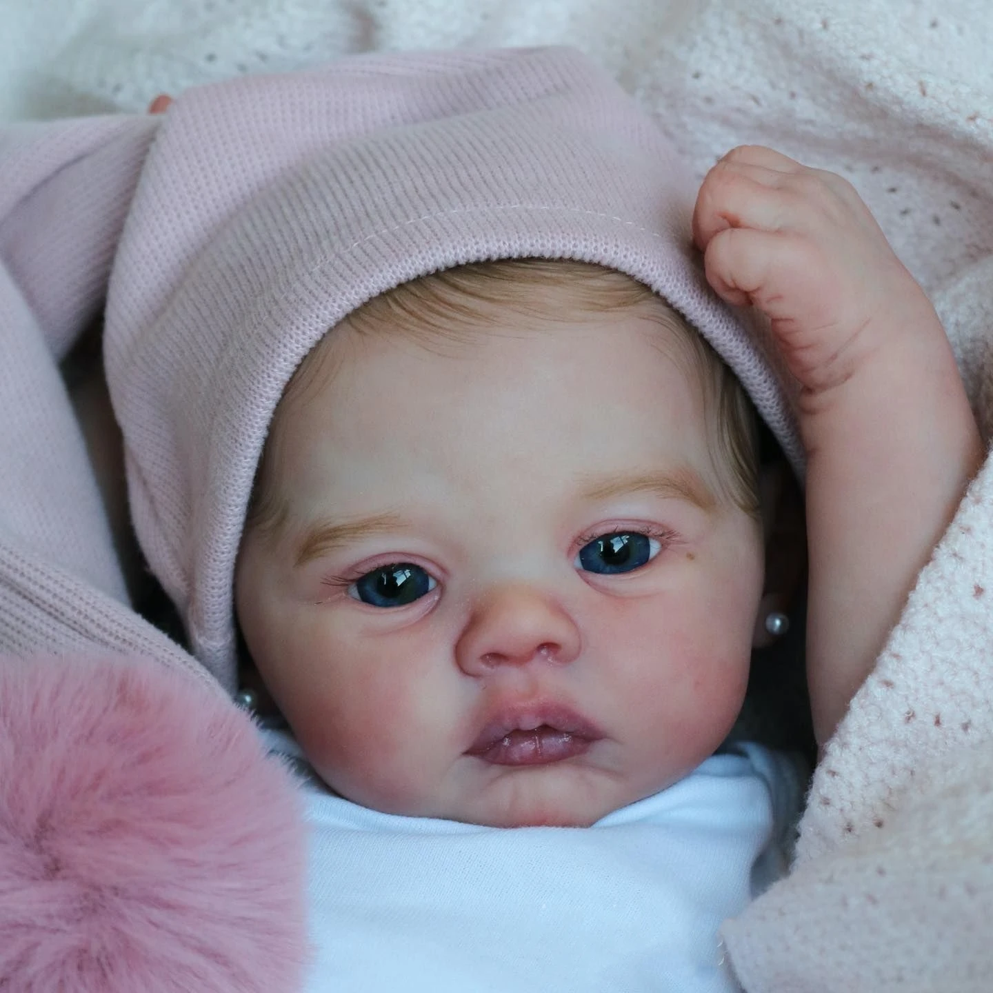47cm Cuddly Whole Body Silicone Vinyl Meadow Bebe Reborn Girl With Visible Veins Soft Touch Feeling Lifelike Newborn Baby Girl