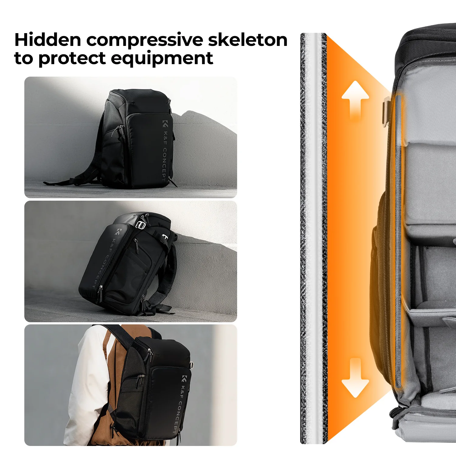 K&F Concept 16Inch Alpha Backpack Air 25L Professional Photography Backpack,City Commute Backpack,Camera Bag Can Carry A Tripod