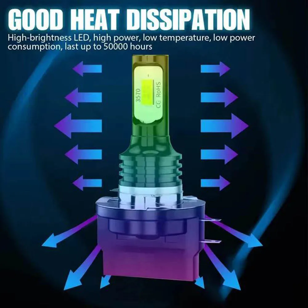 2Pcs H15 H11B H8B H9B LED Lights 20000LM 80W High Beam Car Daytime Running Lamp For Audi Mercedes Benz BMW Volkswagen Golf