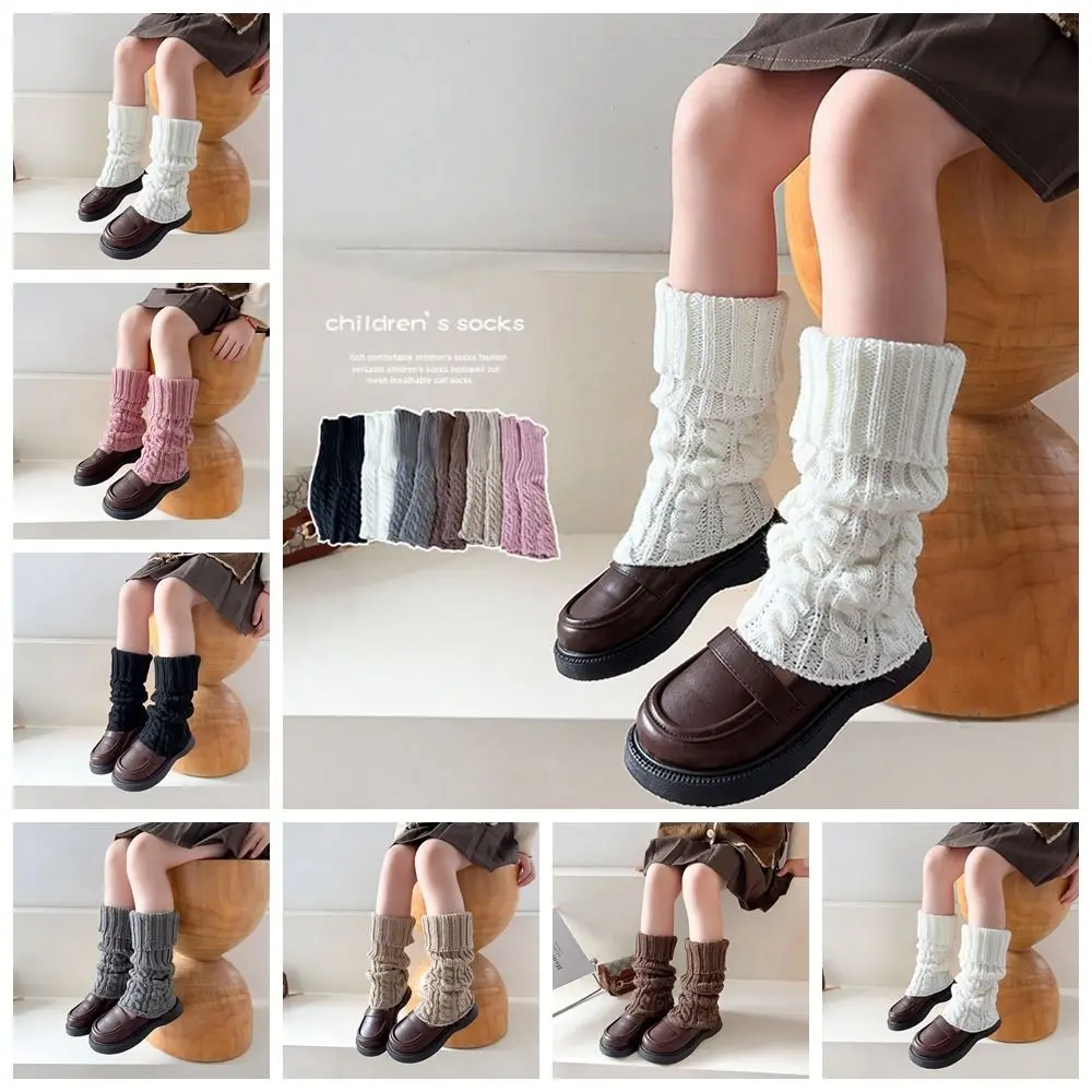 Japanese Style Children s Twist Leg Warmers Kawaii Haruku JK Knitted Cover Lolitas Foot Socks Autumn Winter 5