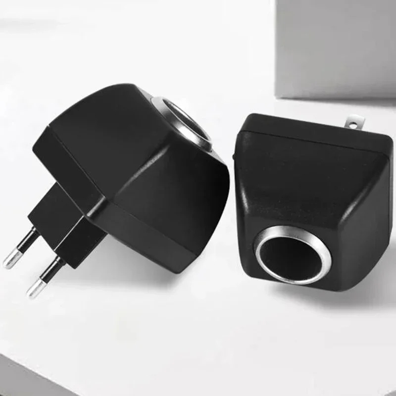 AC Adapter with Car Socket Auto Charger EU Plug 2025 220V AC To new 12V DC for Car Electronic Devices Auto Accessories Home Use