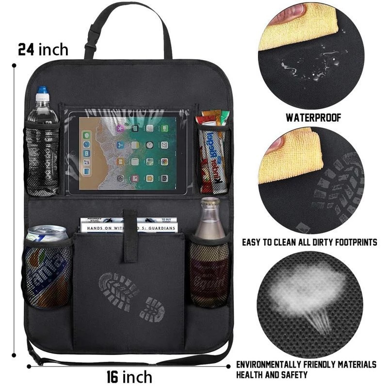 Car Backseat Organizer with Touch Screen Tablet Holder Auto Storage Pockets Cover Car Seat Back Protectors Car Accessories 9ea1e 5 c5527