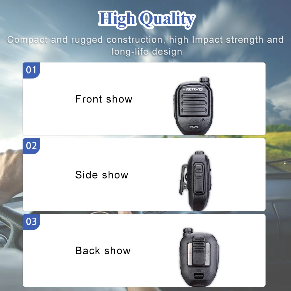 2Pin Rechargeable Microphone Mic Speaker Volume PTT Tangent For Baofeng UV 5R Quansheng UV K5 RT3S H777 for TYT