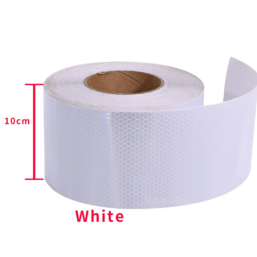 10cm*10m White Traffic Warning Self-adhesive Reflectors Tape Safety Protective PVC Reflective Sticker Waterproof Strip For Truck