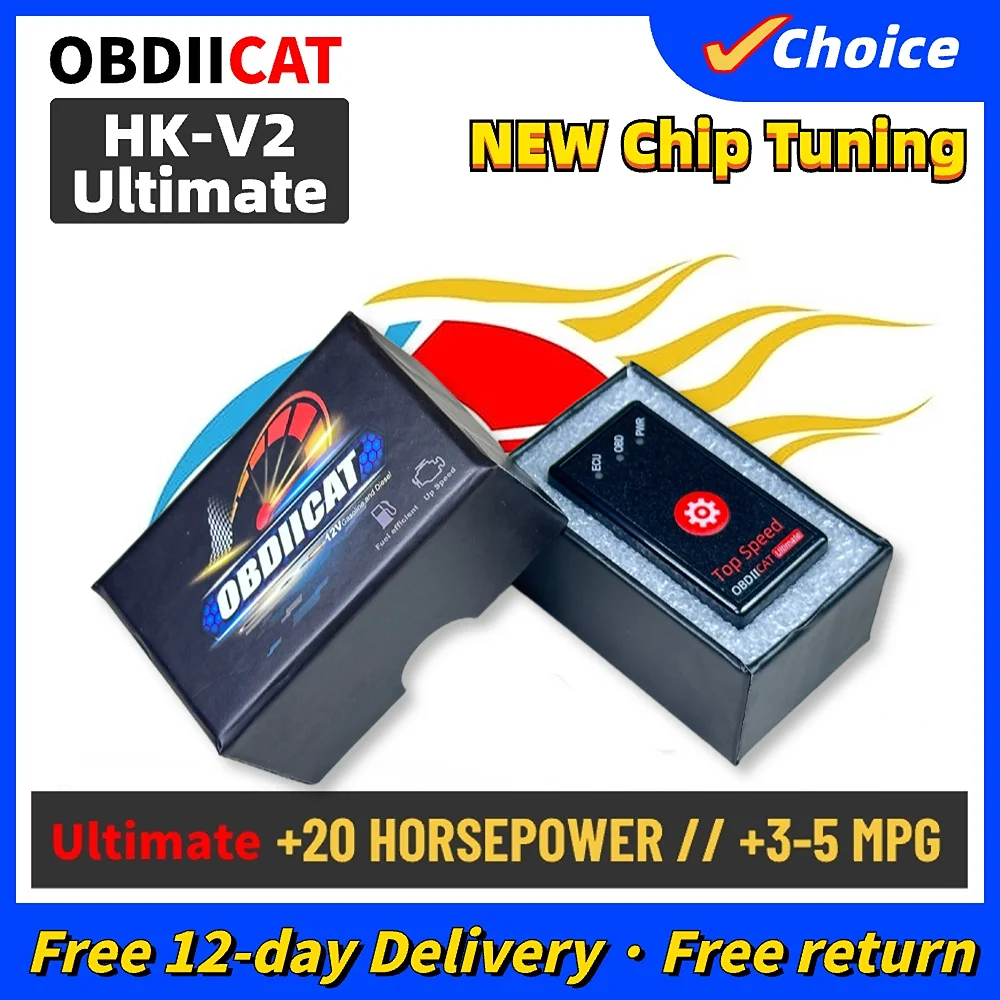 OBDIICAT HK-V2 Upgrade HK01 PRO/Ultimate Super Original PIC16F59Chip OBD2 Chip Tuning Box Increase Power Reduce Fuel Consumptio
