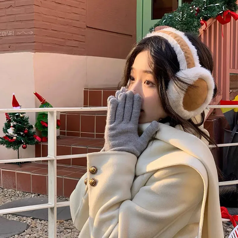Windproof Earmuffs Women'S Ear Warm Protector Thicken Plush Winter Warm Fleece Earmuff Outdoor Ski Ear Warmer Soft Ear Muffs