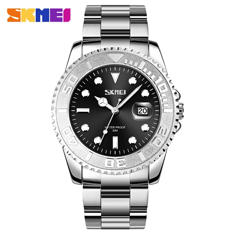 SKMEI Vintage Diver Water Ghost Classic Quartz Wristwatches Men Waterproof Date Time Luminous Watches Clock Relogio Masculino