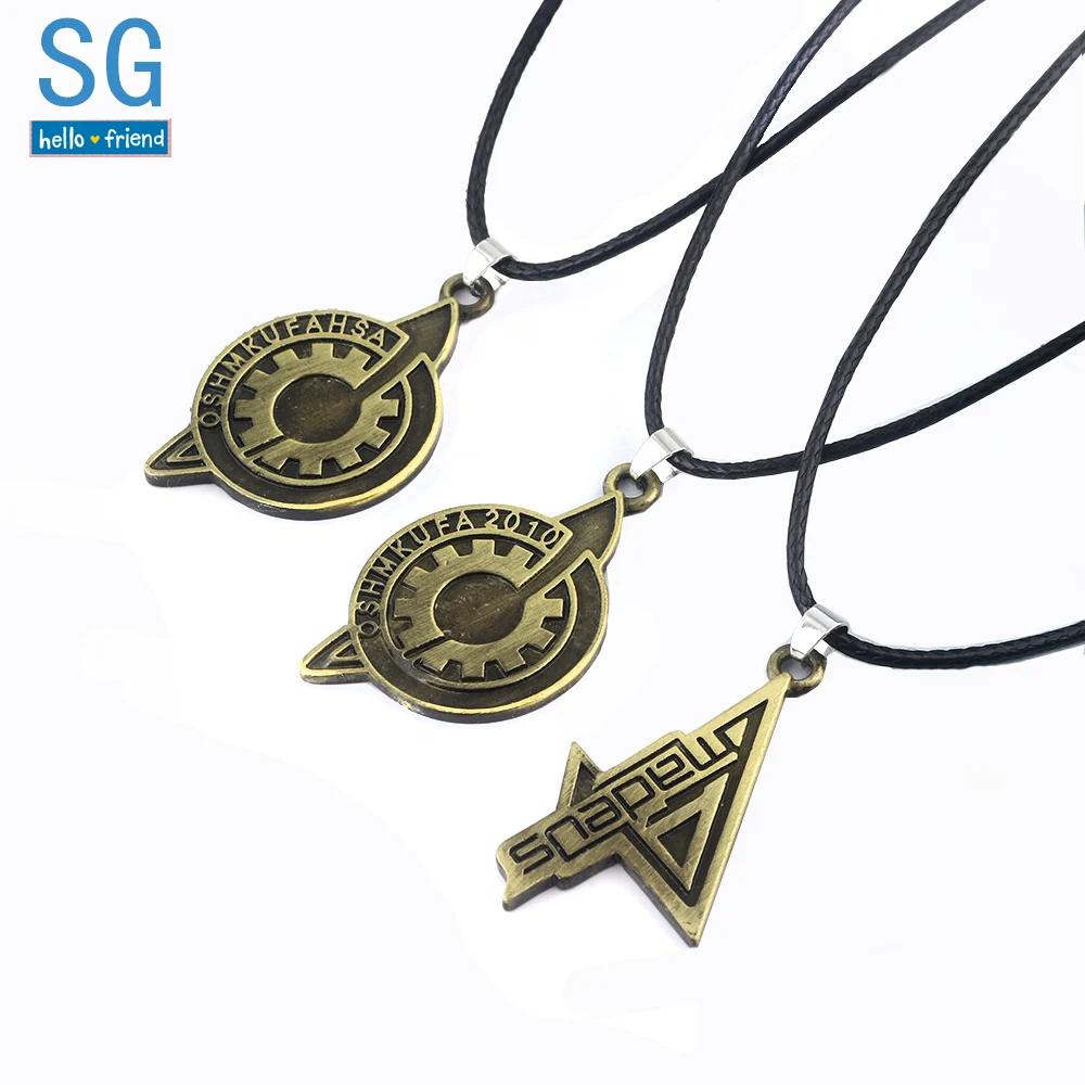 SG Hot Antique Bronze Steins Gate Badge Necklaces Pendants Amadeus Makise The Fate of The Stone Keyring OSHMKUFA Jewelry