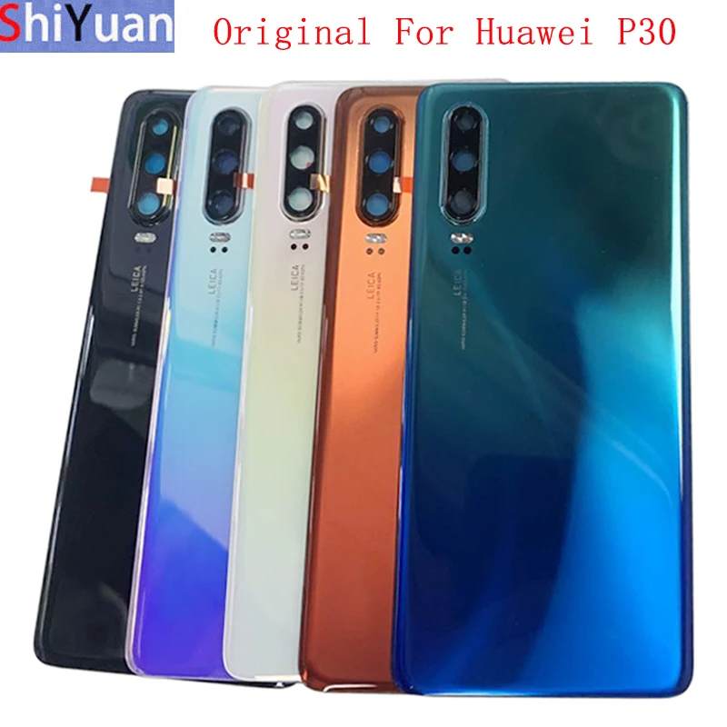 Original Battery Cover Rear Door with Camera Frame Lens For Huawei P30 Housing Back Cover with Logo Repair Parts