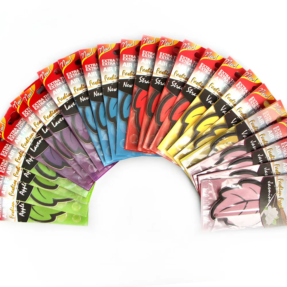 6-48PCS Leaf Shape Car Air Freshener Natural Scented Tea Paper Auto Hanging Vanilla Perfume Fragrance Accessories Interior