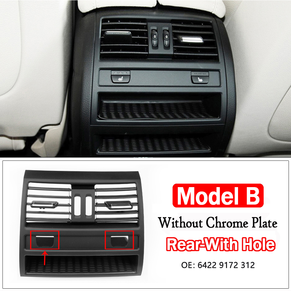Rear Fresh Air Conditioning Vent Outlet Chrome Plain Black Grille Panel For 5 Series F10 F11 F18 520i 523i 525i 528i 535i