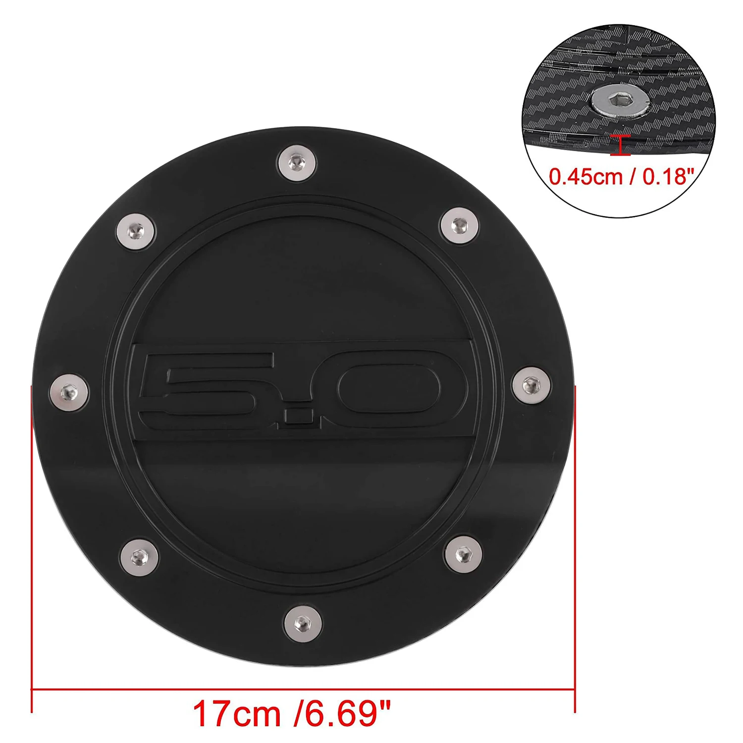 Fuel Door Cover Gas Fuel Filler Tank Cap Lid For Ford Mustang 2015-2022