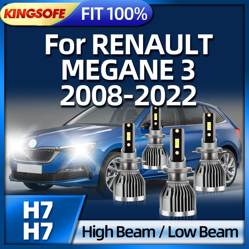Car Bulbs H7 LED Headlights 6000K White Light Headlamp For RENAULT MEGANE 3 2008 2009 2010 2011 2012 2013 2014 2015 2016-2022