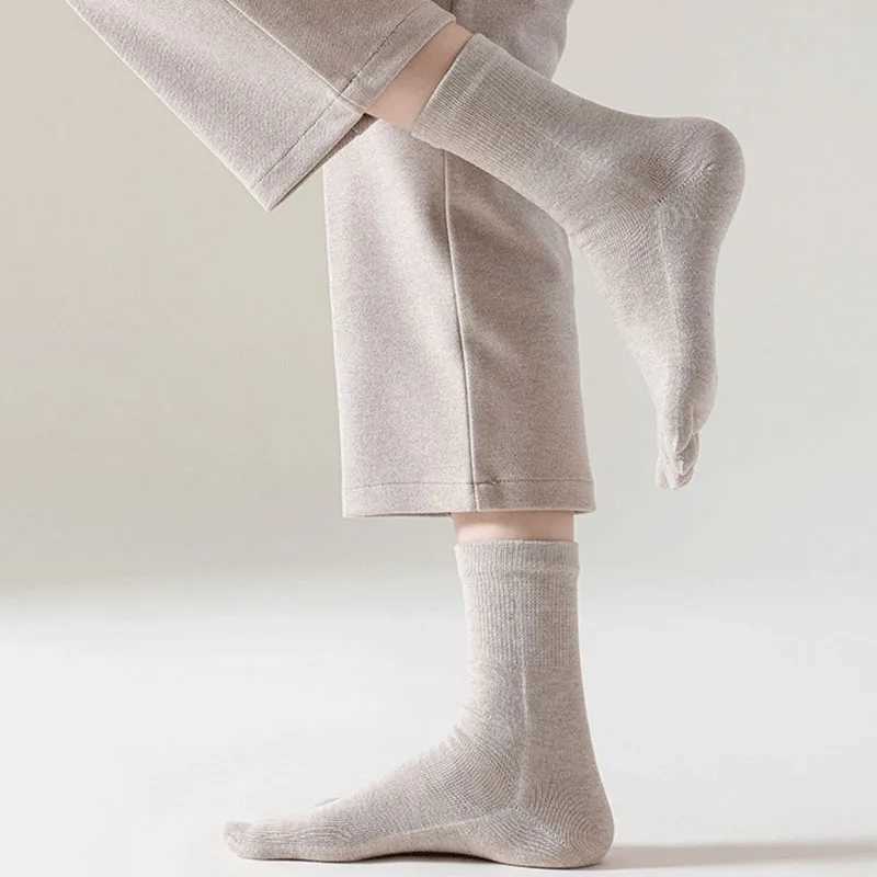 with Fingers Men Fashion Sweat-absorbing Mens Breathable Sweat Toe Comfortable Cotton Elastic Sports Business Sock LX241102