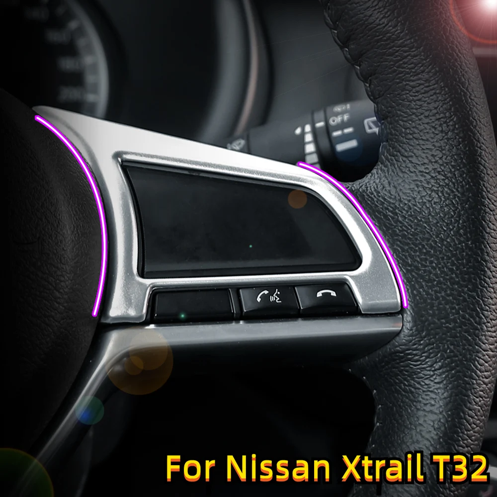 Steering Wheel Panel Knob Cover Sticker for Nissan Xtrail T32 17-21 Rogue Note Qashqai J11 Versa Juke Micra Kicks Leaf Sentra