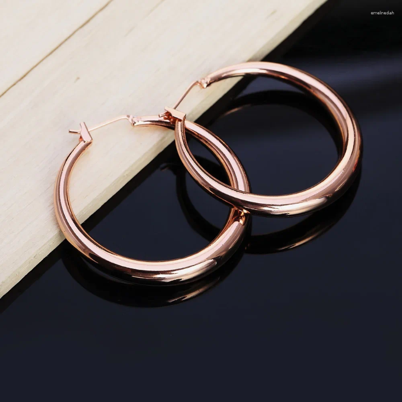 Hoop Earrings Sterling Sier 3.5cm Round High Quality Gold Plated Fashion Jewelry Wedding Christmas