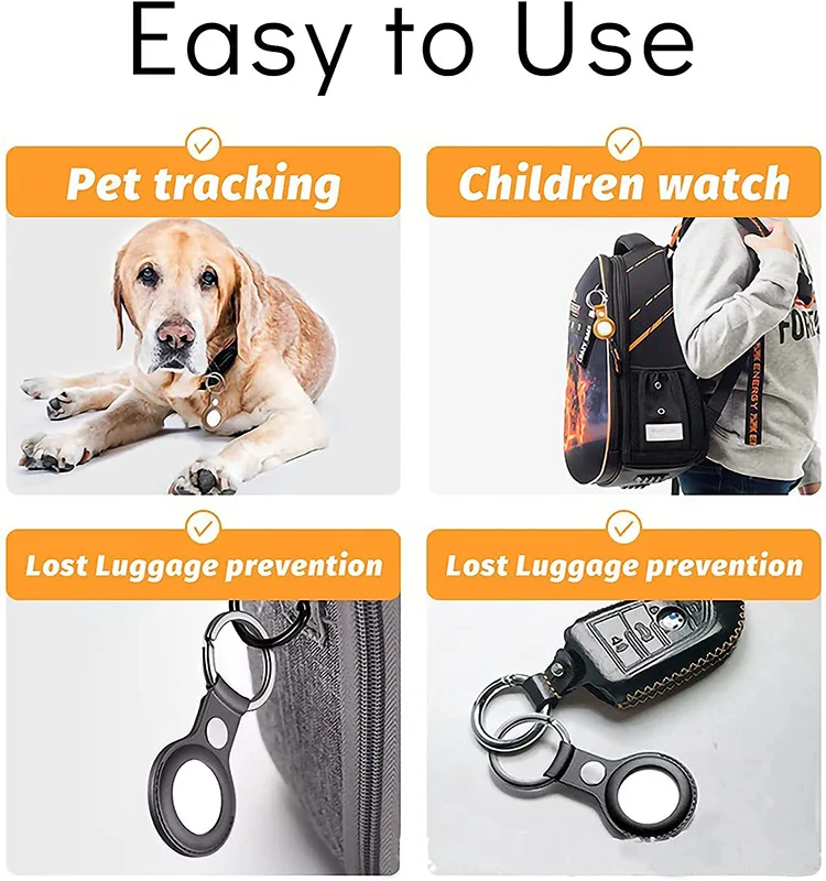 For Apple Airtags Case Leather Keychain Protective For Airtag Tracker Locator Device Anti-lost For airtag air tag Case llavero