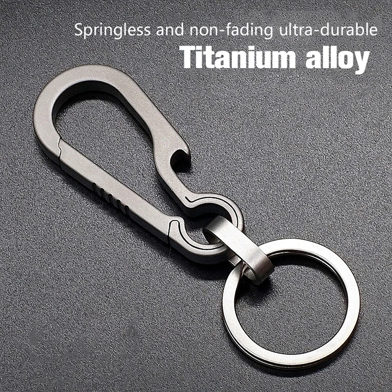 1PCS Alloy Keychain Tiranium Buckle Key Ring Car Accessories Titanium Buckles EDC Outdoor Tool