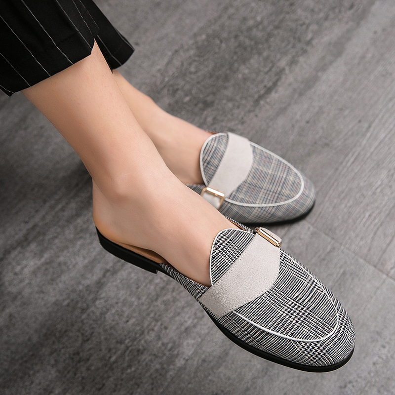 Slippers Casual Leather Loafers Slip On Comfortable Flat Shoes for Men Business Office 2024 Zapatos Para Hombres 717a6