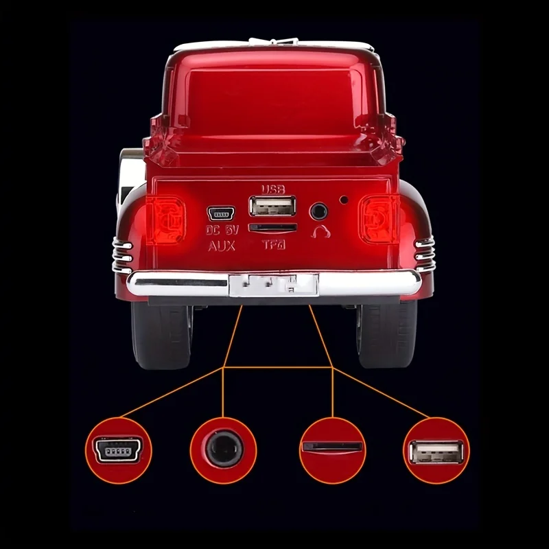 Pickup Truck Model Speaker RGB Lights Portable Music Player Support TF Card U Disk Audio Cable Bluetooth soundbar