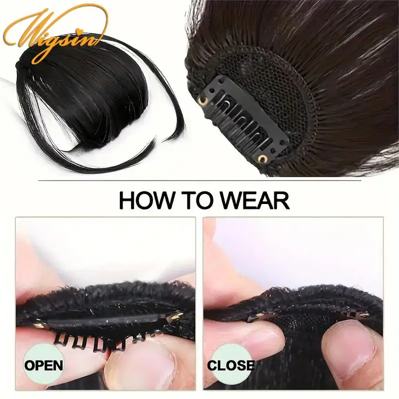 1pcs Bangs Hair Clip In Bangs For Girls Synthetic Clip In Air Extensions For Daily Use Hair Accessories