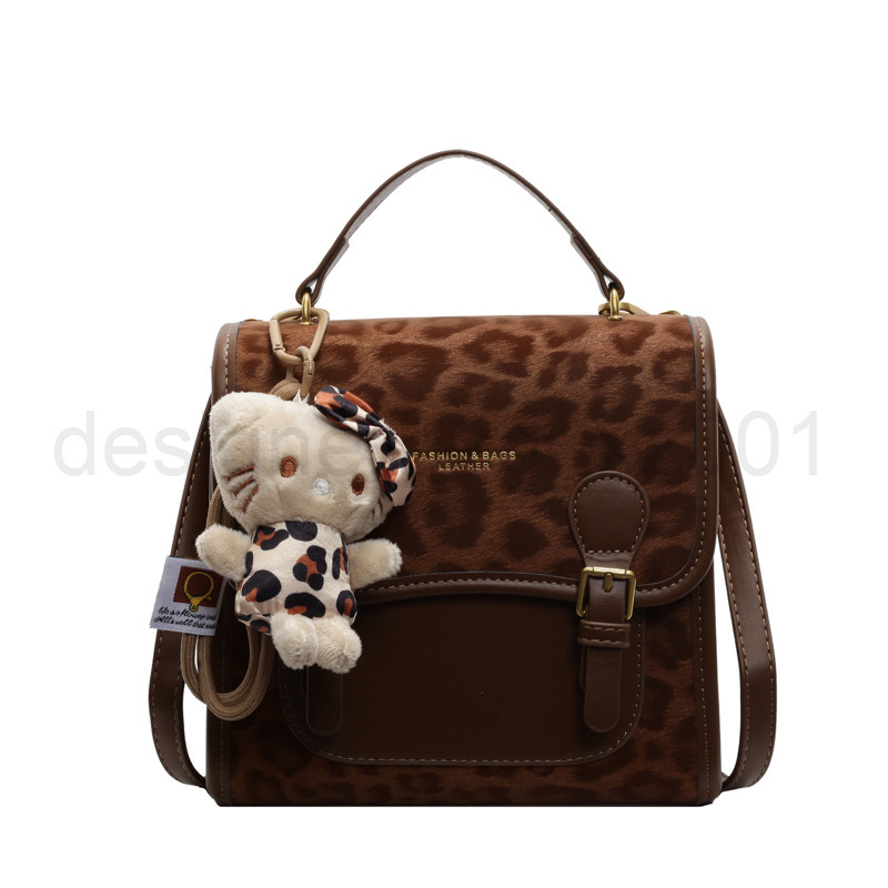 Classic Designer Bag Fashion 10a Top Woman Handbagevening Bags Popular Color Blocking Niche Leopard Print New Versatile Womens Single Shoulder Backpac