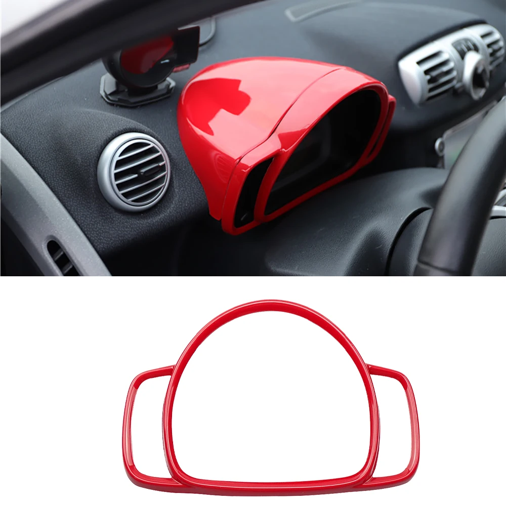 Full Set Interior Cover Sticekr Red Car Dashboard Outlet Sticker Cover Gear Shift For Mercedes-Benz Smart 451 Fortwo Accessories
