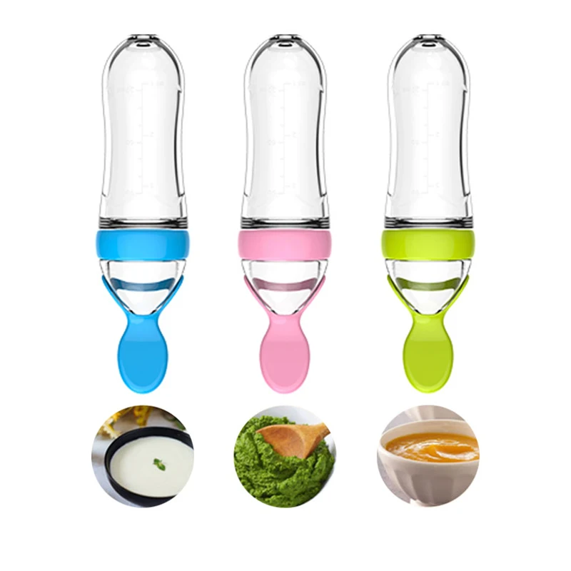 Baby Spoons Bottle Feeders Newborn Medicine Feeders Silicone Bottles Spoons Baby Cutlery Children's Accessories Newborn Feeding