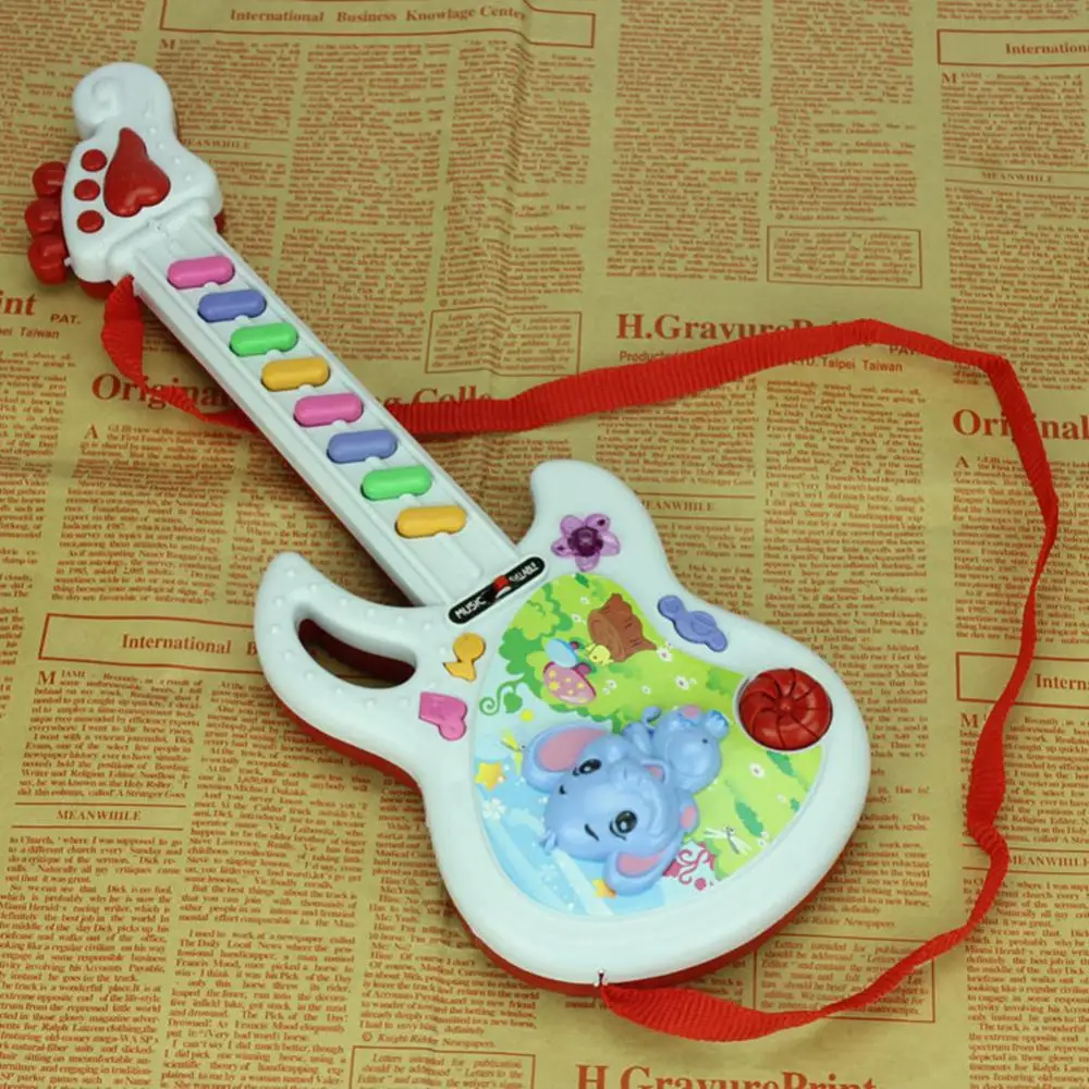 Baby Acoustic Elephant Guitar Musical Instrument Toys Cute Guitar Baby Kids Rhyme Music Toy Baby Early Educational Christmas Gif
