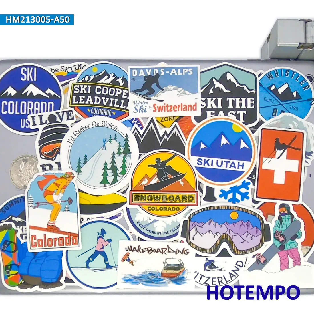 20/30/50PCS Ski Style Stickers Outdoor Sport Alpine Skiing Funny Decals for Scrapbook Luggage Bike Car Laptop Phone Sticker Toys