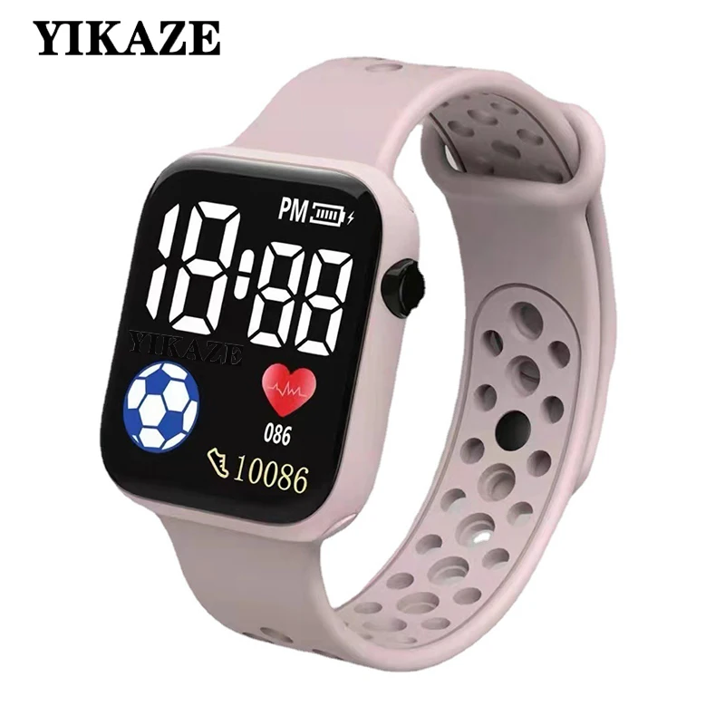 YIKAZE LED Digital Watch For Kids Boys Waterproof Sports Watches Girls Silicone Digital Watch Casual Childrens Electronic Reloj